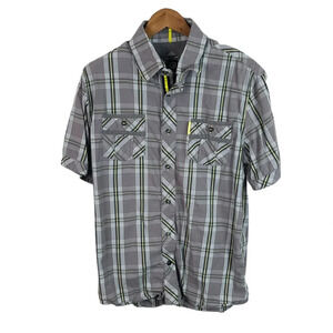 BF713 Mens CAVI Urban Military Style Plaid Button Down Shirt XL